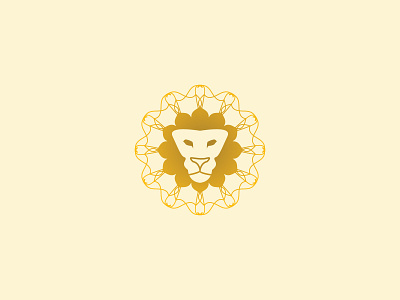 golden lion abstract animal app branding design gold icon illustration logo mandala simple vector