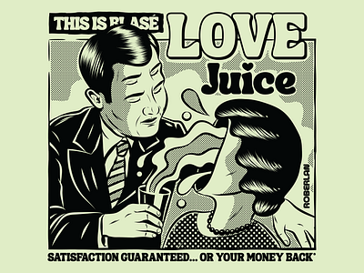 Love Juice art bizarre couple couple illustration design illustration love psychedelic retro surrealism vector vintage weird