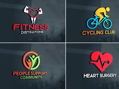 Flat Logos fitness flat health logo logodesign vector