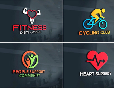 Flat Logos fitness flat health logo logodesign vector