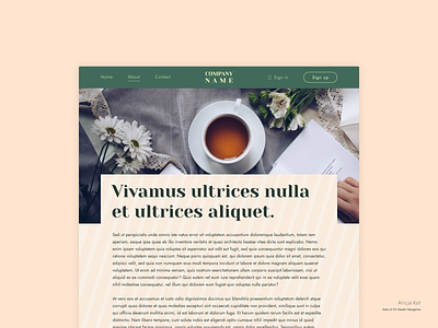 Daily UI #53: Header Navigation article page daily ui day 53 dailyui dailyuichallenge dribbble popular green header design mobile design mockup nav bar navigation bar navigation menu plants simple clean interface spring subtle pattern typography ui design usable ux design