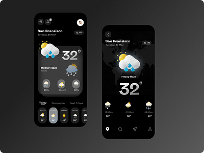 Weather App Design app branding clean design flat icon illustration logo minimal typography ui ux vector web