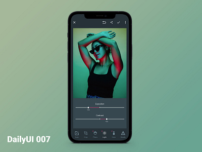 #DailyUI007 007 app dailyui dailyui007 dailyuichallenge editing mobile photo photo editor settings ui ux