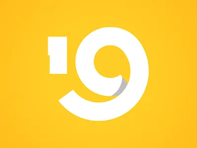 dz9design.com 19 brand design dz9 icon logo nineteen yellow