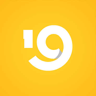 dz9design.com 19 brand design dz9 icon logo nineteen yellow