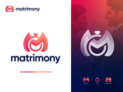 matrimony logo app logo best logo designer brand branding conceptual logo creative logo dating app logo dating logo initial letter m logo logo design logotype love m with ring logo marriage logo matrimony logo modern logo wedding logo concept wedding ring