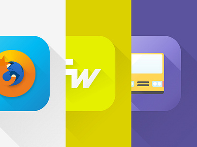 Prototype of app icon using long shadow app button design mobile ui ui ux web