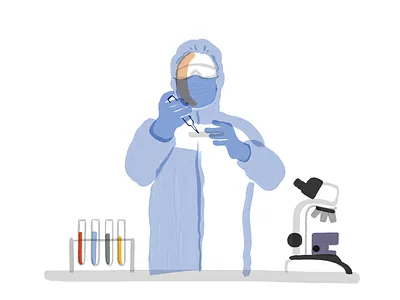 Research for vaccines 💉 2020 covid19 doctor health illustration industry isolation laboratory medicine pandemic peakon pharma research vaccine working from home