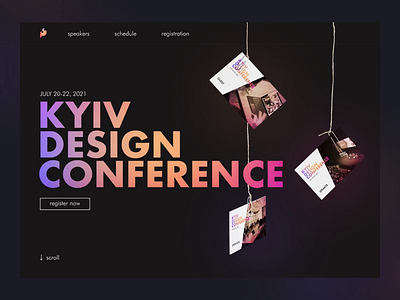 Design Conference Landing Page Concept animation concept design gradient landing landing page modern trendy ui ux web website