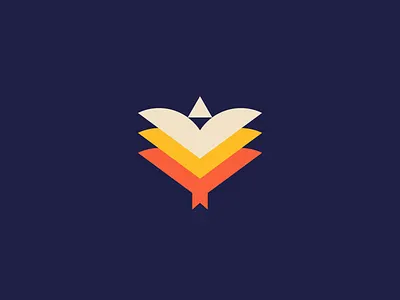 Flybook animal bird book logo minimal
