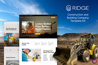 Construction & Building Company Elementor Template Kit building company construction design elementor template ui ux website