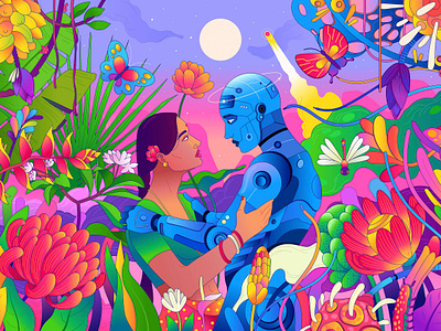 Love + Future 2021 art design flower future illustration love nature sajid space vectornator