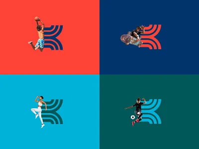 Kinetic - Part 3 badges ball basketball branding fitness identity jay master design logo package packaging print run runner running skateboard soccer sports typography