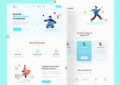 Synapse Academy - Online course Web Design illustrations landing page design landingpage onlinecourse ui ui ux uidesign uiux uiuxdesign web illustration webdesign website design