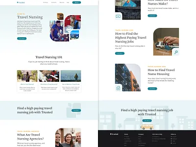 Travel Nursing Guide blue design healthcare marketing nursing ui ux web website