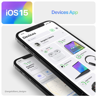 iOS 15 Devices App 📱💻🖥🎧 concept ios ios12 ios13 ios14 iphone iphone12 iphone13