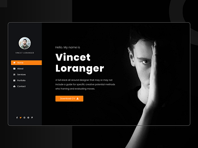 Personal Portfolio Website - Dark banner clean creative cv cv template design designer designer portfolio dribbble personal portfolio personal website portfolio resume ui ui design ui designs uiux ux web website