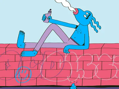 Life is hard chill graffiti smoke vape wall