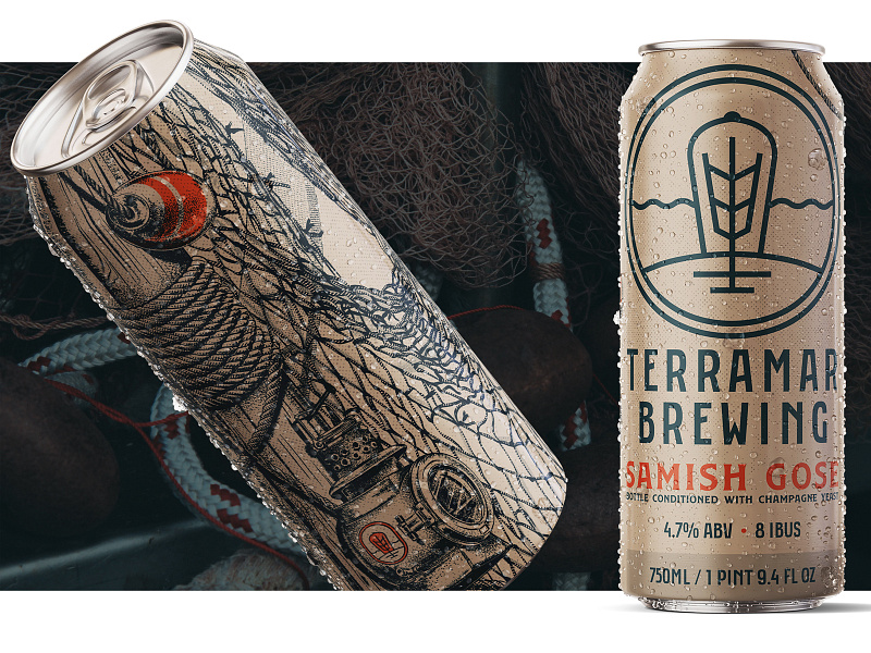 Samish alcohol ale beer brewery brewing buoy design fishing gose illustration label lantern nautical packaging procreate samish