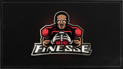 Big Finesse Mascot Logo american football angry art branding design e sports football footballer illustration logo mascot mascot logo sport vector