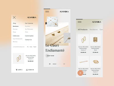 Almasika Mobile UI brand design inspiration interaction ui ui design ux ux design web web design