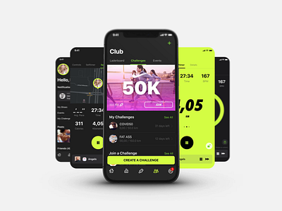 NIKE RUN CLUB iOS App Conception activity app application challenge club concept ios ios app ios application jog nike nike running nikerun progres run sports design ui