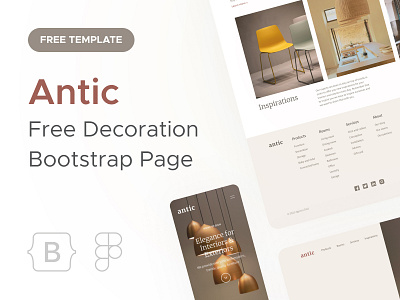 Antic • Decoration Landing Page agence antic bootstrap carousel decoration design desktop dnd ecommerce figma furniture landing mobile onepage responsive ui website