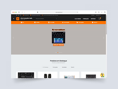 Danceplanet eCommerce code dance music design development dj ecommerce front end homepage music production store ui ux