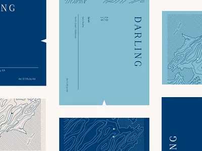 Darling Wines Labels packaging topography wine label