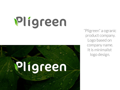 PLIGREEN-LOGO DESIGN brand design flatlogo flatlogo minimallogo illustrator green logo leaf logo logo logo design logodesign logotype minimalist minmal organic logo pligreen pligreen