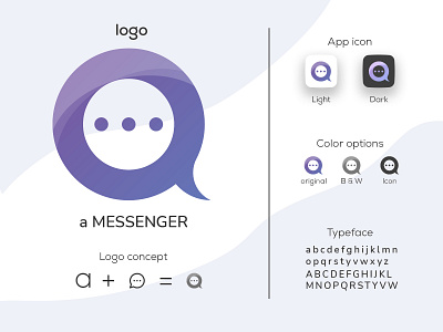 a messenger logo app brand branding chat icon logo message messenger mobile typography vector