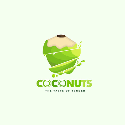 Green Coconut Logo cocoa coconut coconut brown coconut brown coconut logo green green logo logo logo design logos