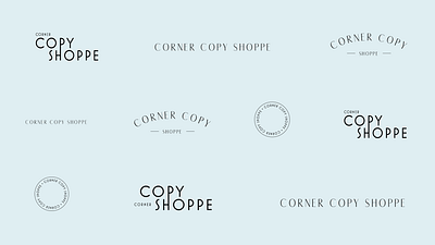 Corner Copy Shoppe Logo Suite brand design brand identity branding coffee shop vibes design logo logo suite type typography ui vector word mark wordmark wordmark logo