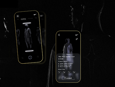 Futuristic Nike lab app app appdesgin darkmode easytouse futuristic mobileapp nike nikeapp nikelab nikestore ui uiuxdesgin ux