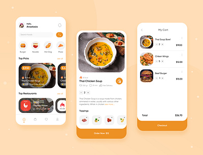 Food Delivery Mobile App app burger clean ui design dribbble best shot food app food app design food app ui food delivery app mobile mobile app pizza restaurant app ui ui design ux