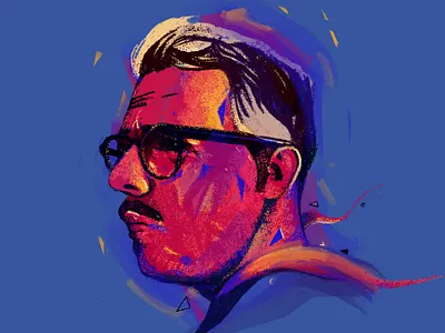 Grunting through the rain autoportrait colorscheme design illustration illustrator mad colors portrait portrait art portrait illustration portrait painting portraits procreate