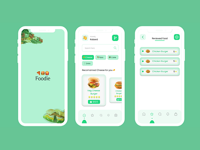 Foodie App UI app design food food app food app ios ui food app ios ui food app ui illustration mobile ui resturant resturant app resturent app ui ux vector