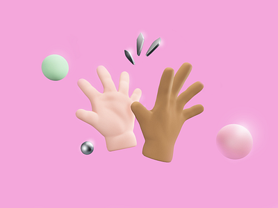 Highest of the High Fives! 3d 3d art blender design high five illustration pink