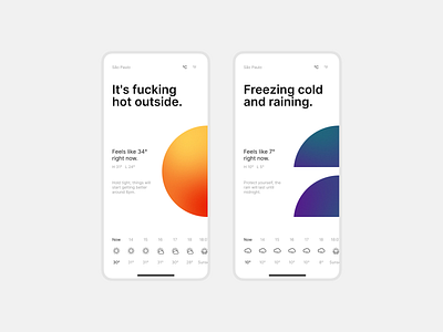 Honest Weather App app design interface design mobile design product design typography weather weather app