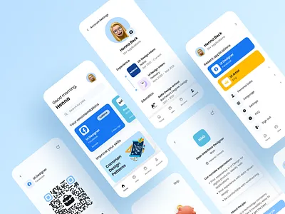 Job Searching App - Day 3 clean clean design illustraion interface ios job job application job board job listing minimal mobile mobile app presentation layout qr code soft ui ui design uidesign user interface ux design