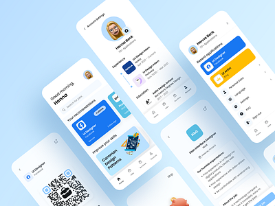 Job Searching App - Day 3 clean clean design illustraion interface ios job job application job board job listing minimal mobile mobile app presentation layout qr code soft ui ui design uidesign user interface ux design