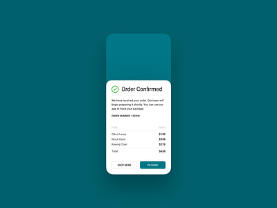 Confirmation - DailyUI 054 054 checkout confirmation daily ui design receipt ui