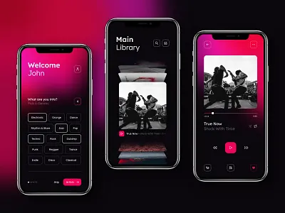 Mysic - Music App adobe xd design gradient library mobile app music music app player ui ux design