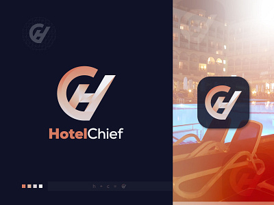 H + C Logo Mark - HC Hotel Modern Logo Mark app logo design brand identity branding c logo corporate creative creative logo design h logo hc logo hotel app hotel booking logo hotel branding hotel logo logo logo design logo designer modern hotel logo modern logo tour logo