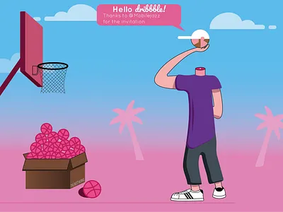 Hello Dribbble! basketball dribbble hello hello dribbble illustrations shoes