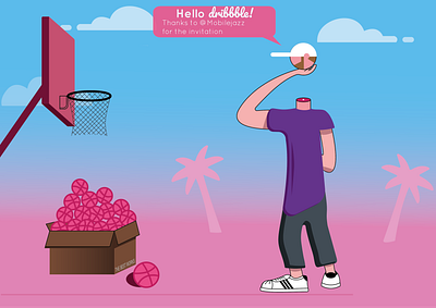 Hello Dribbble! basketball dribbble hello hello dribbble illustrations shoes