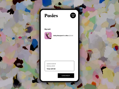 058 DailyUI Posies Checkout cart checkout dailyui dailyuichallenge design ecommerce floral florist pattern design ui ui design ux