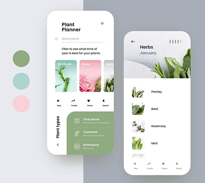 UI Design of a Plant Planner App app design ui ux uxui