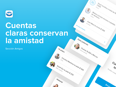 Sección Amigos apps behance case ecommerce fintech study ui ux ux design