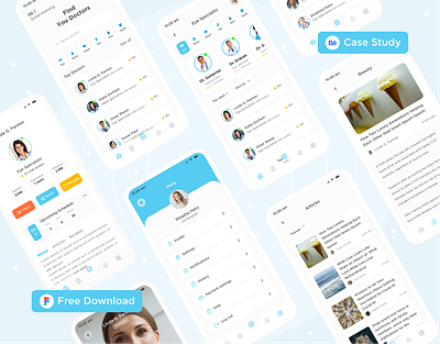 Medical app case study appointment booking booking app case studies case study doctor doctra download figma figmadesign free download medical mobile app design online ui design ui kits ux ux desgin